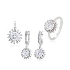 Elegants komplekts ar platīna pārklājumu, gredzena izmērs 20mm